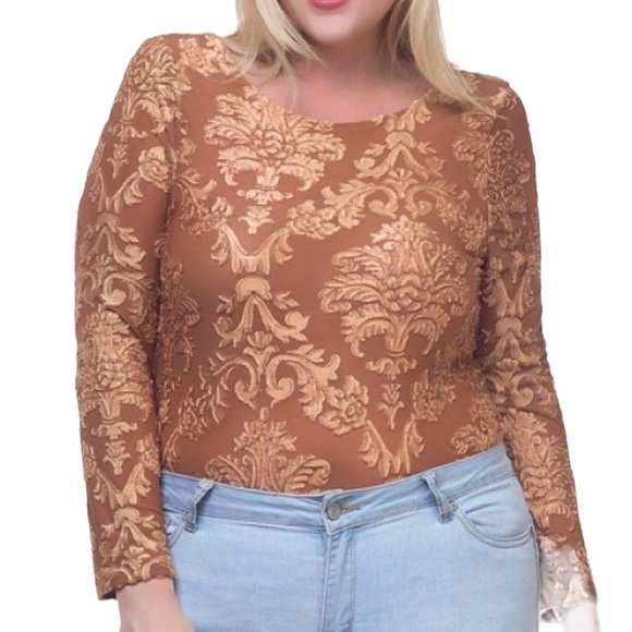 Brocade Backless Bodysuit - Picture 5 of 6